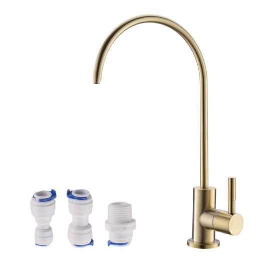 A601 SUS304 Edelstahl-Filterhahn – Einweg-Trinkwasserhahn (gebürstetes Gold)