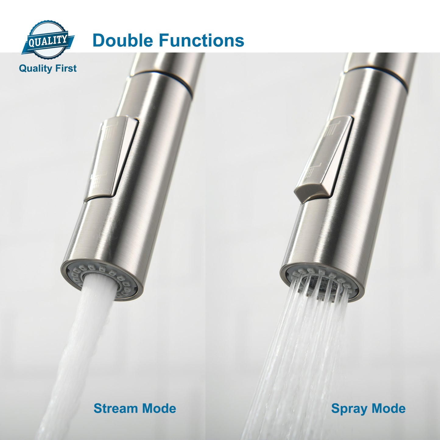 Havin Brushed Nickel Kitchen Faucet with Pull Down Sprayer, High Arc Stainless Steel Material, with cUPC Ceramic Cartridge,Without Deck Plate,Fit for 1 or 3 Hole Kitchen Sink
