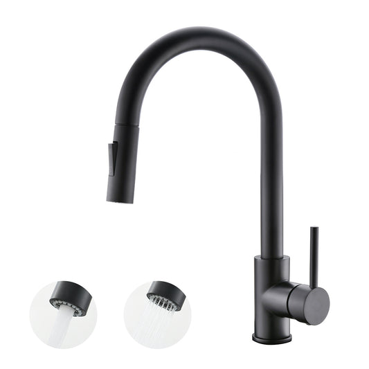 Havin Black Kitchen Faucet with Pull Down Sprayer, High Arc Stainless Steel Material, with cUPC Ceramic Cartridge,Without Deck Plate,Fit for 1 Kitchen Sink or Laundry Sink,Matte Black