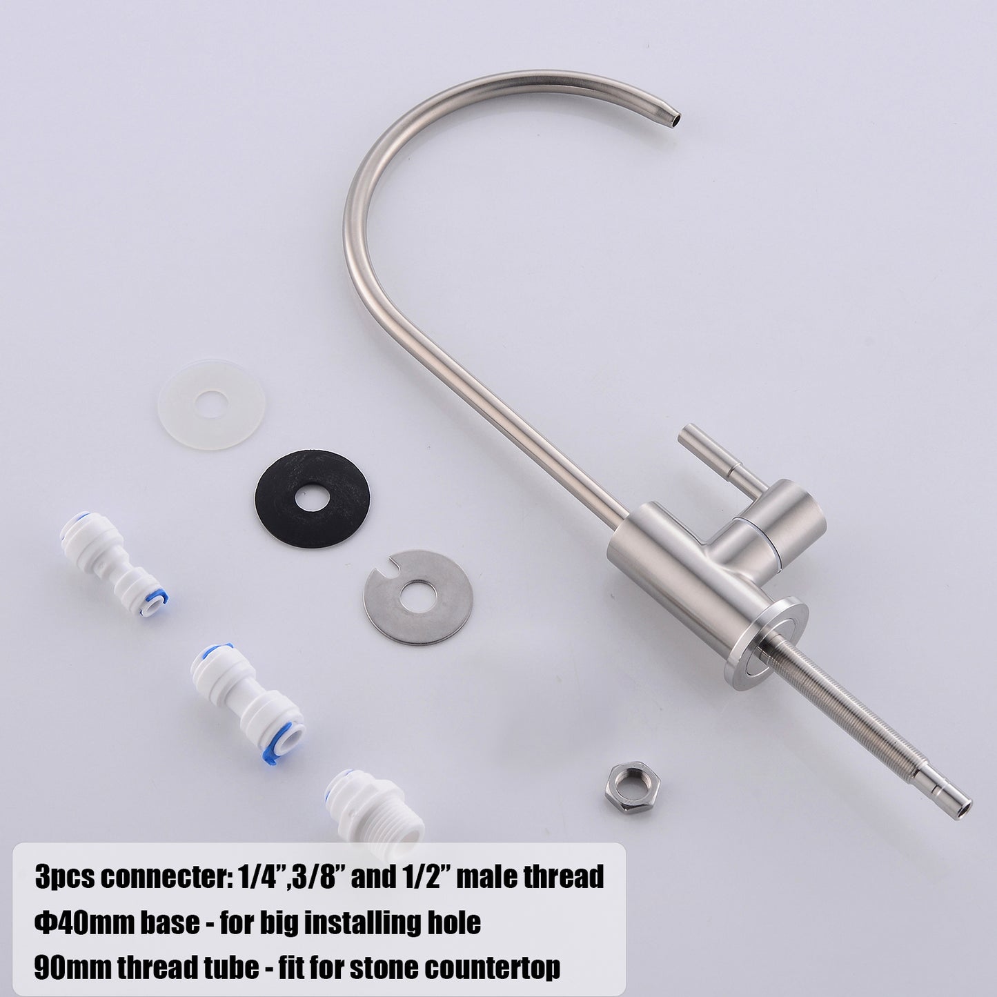 Havin RO Water Filter Faucet,Drinking Water Faucet fits Most Water Filtration System, Kitchen Reverse Osmosis Faucet,Bar Sink Faucet,Filter Tap,Lead-Free Stainless Steel,Non-Air-Gap (Brushed)
