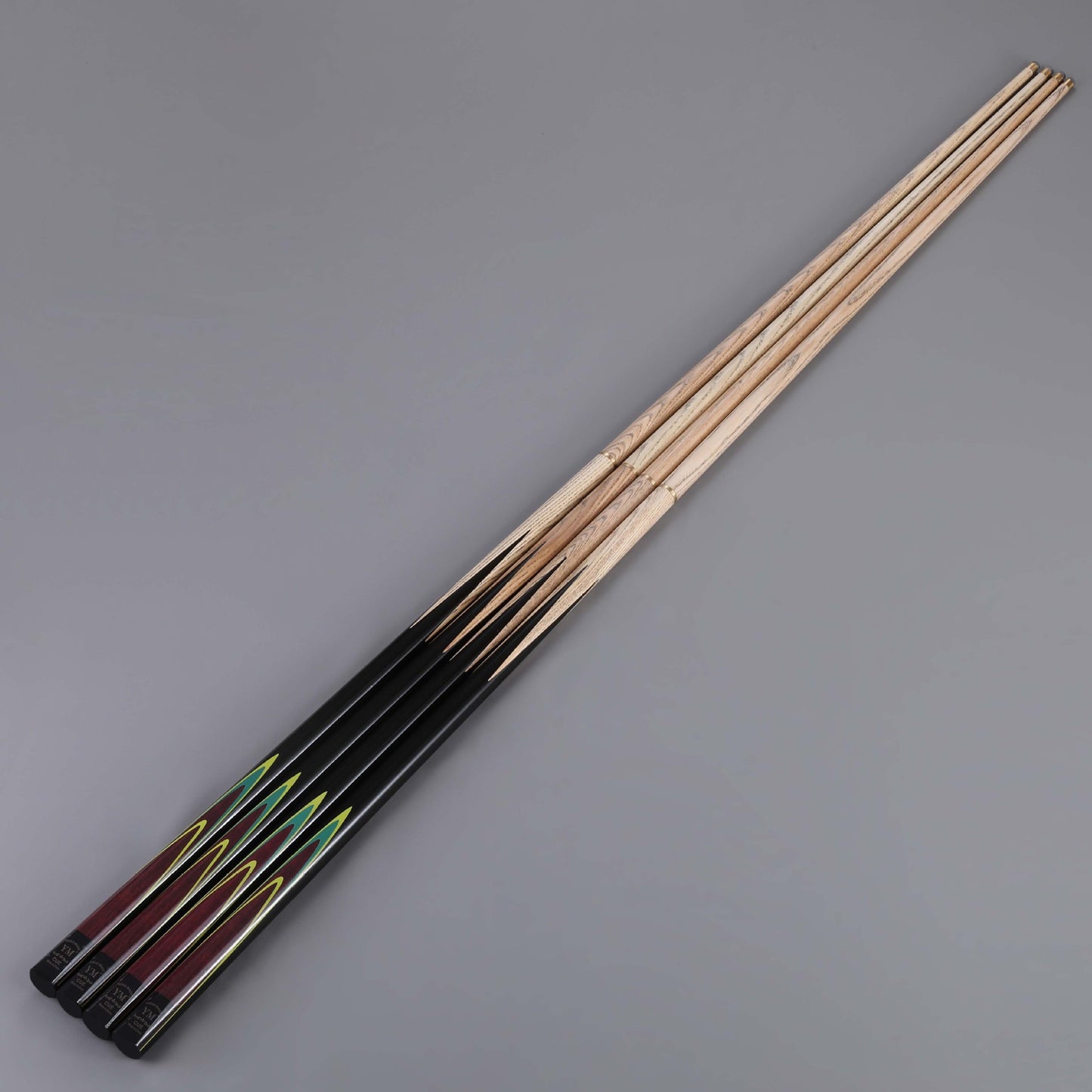 Wood Pool Cue - Chinese style black eight bar snooker table tennis double section handmade water mark