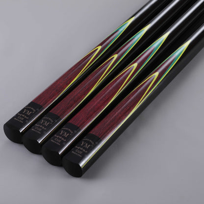 Wood Pool Cue - Chinese style black eight bar snooker table tennis double section handmade water mark