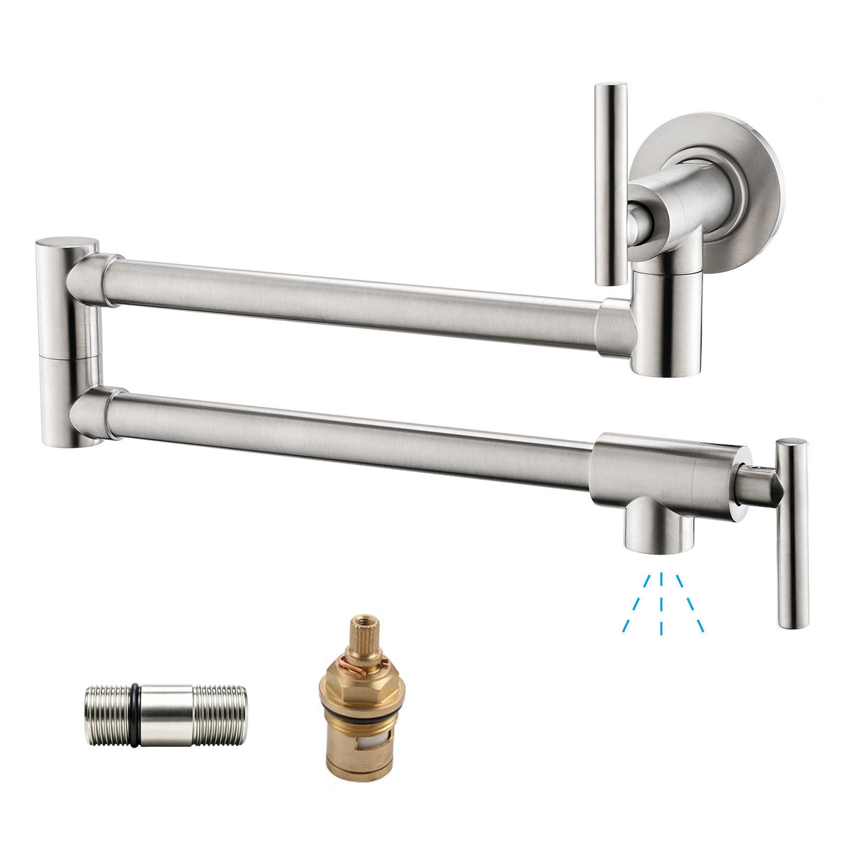 Havin A202 Pot filler faucet wall mount, upside down style (Brushed Nickel)