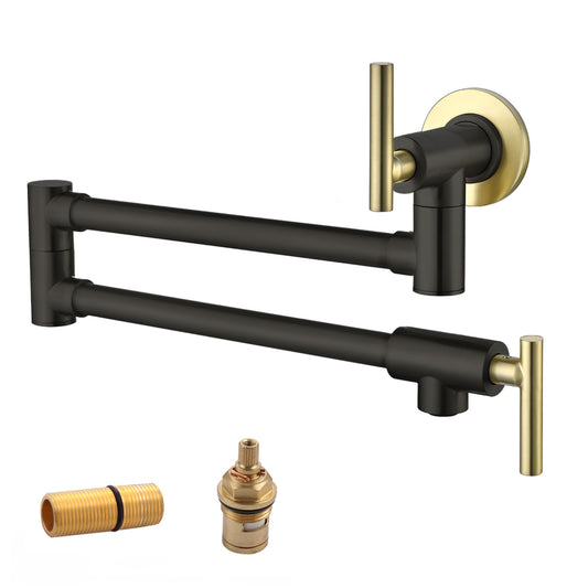 Havin A202 Pot filler faucet wall mount, Upside Down Style, Brushed Gold and Black (New Structure))